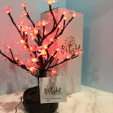 BrightBaum Artificial Flowers Cherry JUNO - 2' Bonsai (Color Shift Party Mode Remote)