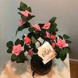 BrightBaum Artificial Flower Of Plastics JUNO-2' Pink Rose (Warm Light)