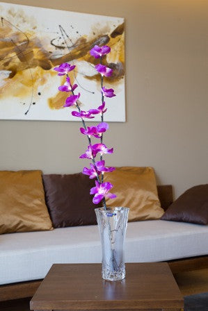 Artificial LED branch with Purple Orchids B-8008