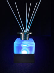 Pretty Valley Home - LED Reed Diffuser Frosted Bottle Square Frosted Glass with Black Base