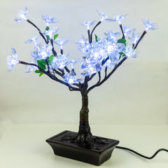 JUNO - 2' Bonsai Cherry Artificial Tree Cool Light Botanical