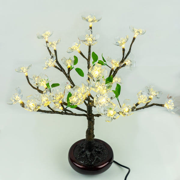 JUNO - 2' Bonsai Cherry Artificial Tree Warm Light Round