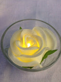 White Rose LED in Teacandle Holder - R-31VW