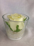 White Rose LED in Teacandle Holder - R-31VW