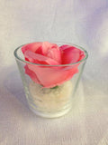 Pink Rose LED Flower in Teacandle Holder - R-031VPK