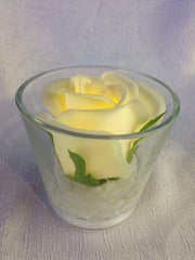 White Rose LED in Teacandle Holder - R-31VW